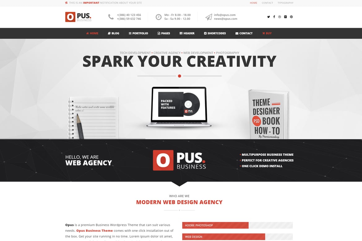 Opus - Tema WordPress Serbaguna untuk Bisnis Anda