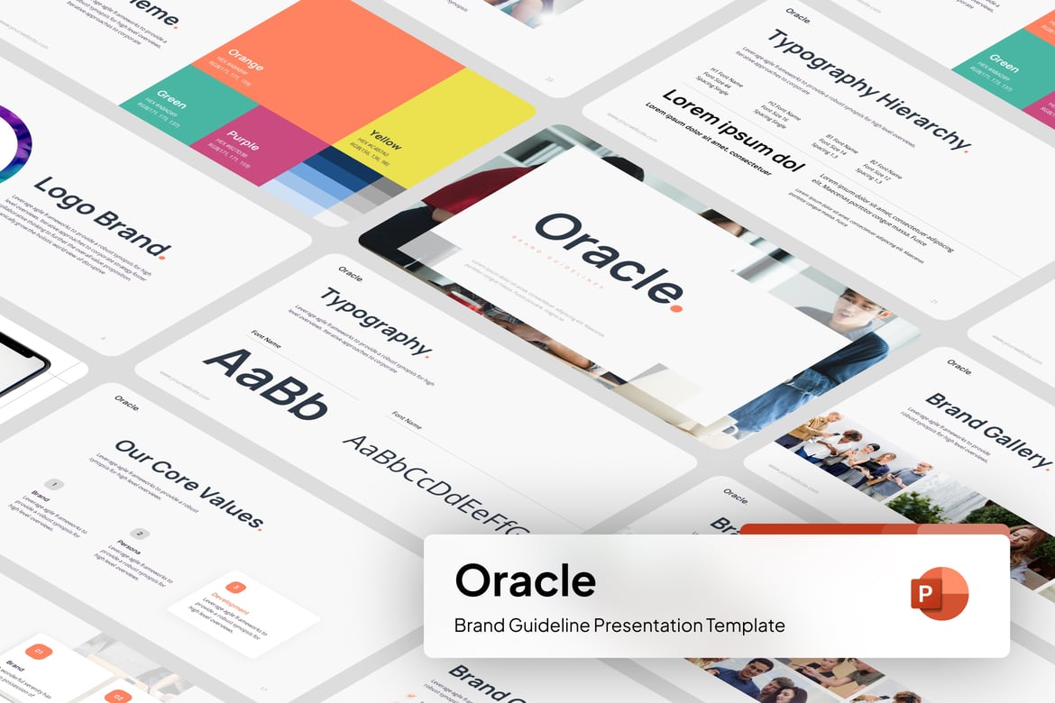 Template PowerPoint Panduan Merek Oracle yang Menarik