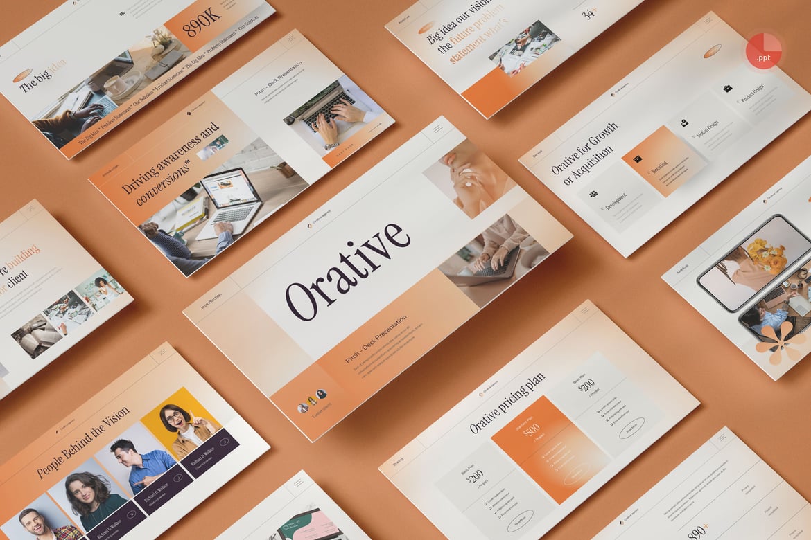 Template Presentasi Kreatif Warna Oranye yang Menarik