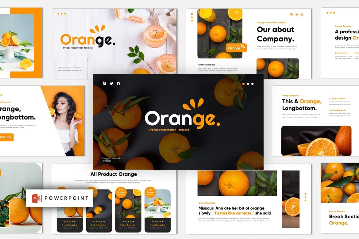 Template Powerpoint Buah Jeruk yang Menarik dan Profesional
