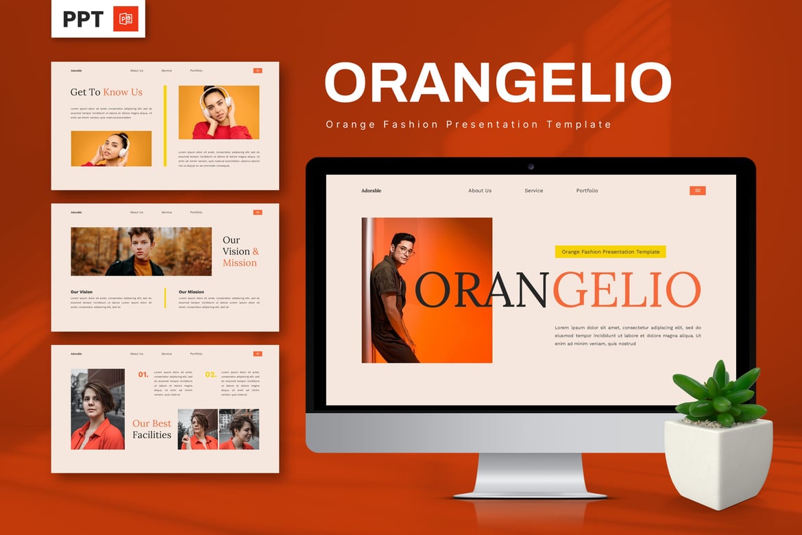 Orangelio - Template Presentasi Fashion Oranye yang Stylish