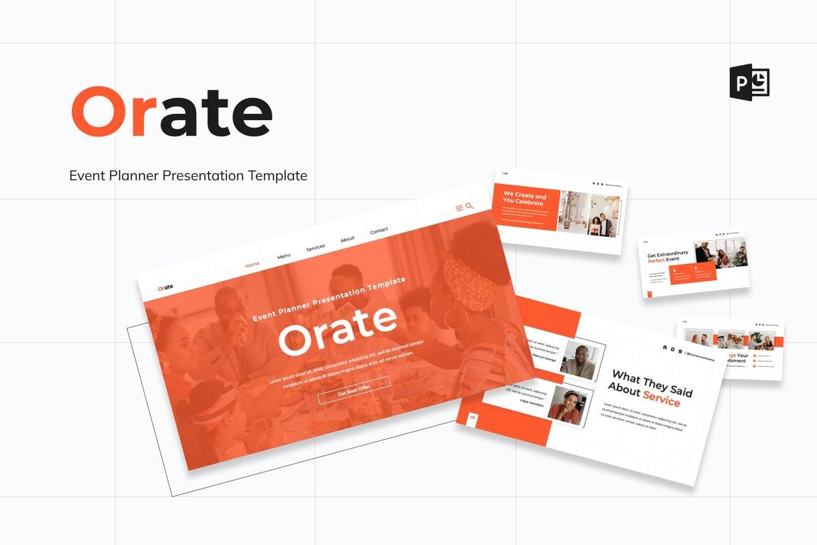 Orate - Template PowerPoint untuk Perencana Acara yang Menarik