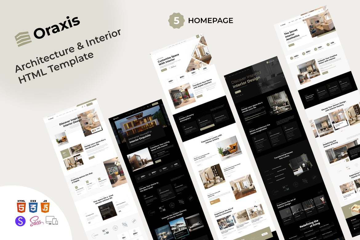 Template Website Oraxis - Solusi Desain Arsitektur dan Interior Profesional