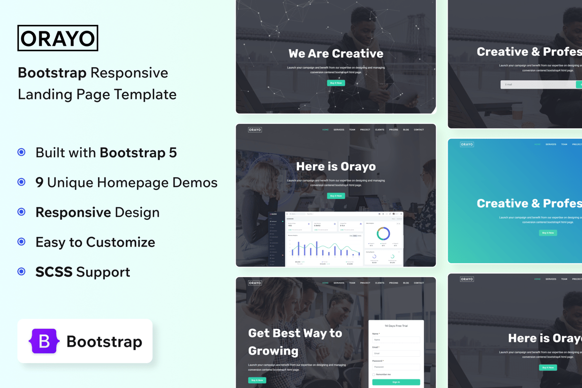 Orayo - Template Website Landing Page Responsif dan Modern