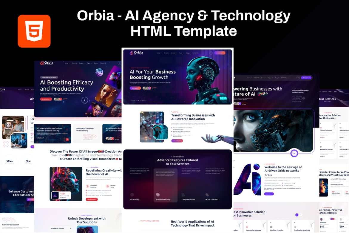 Orbia - Template Website AI dan Teknologi yang Modern dan Responsif