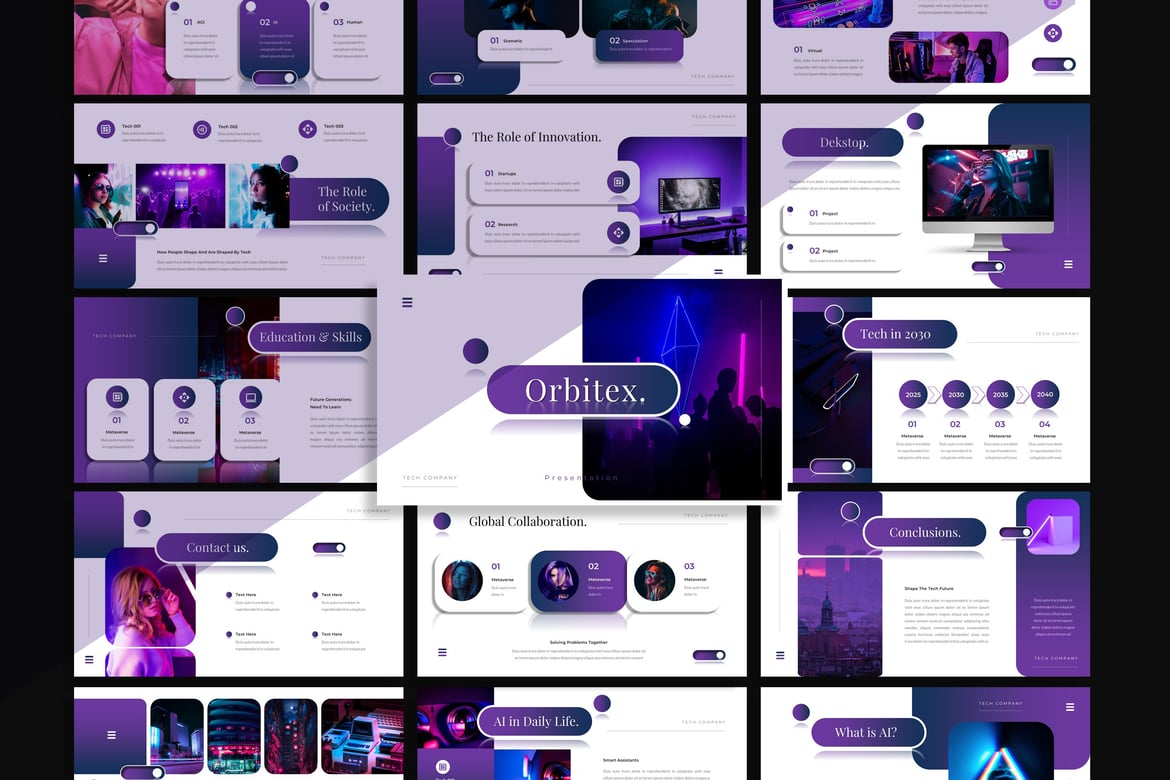 Template PowerPoint Orbitex: Solusi Presentasi Kreatif Anda