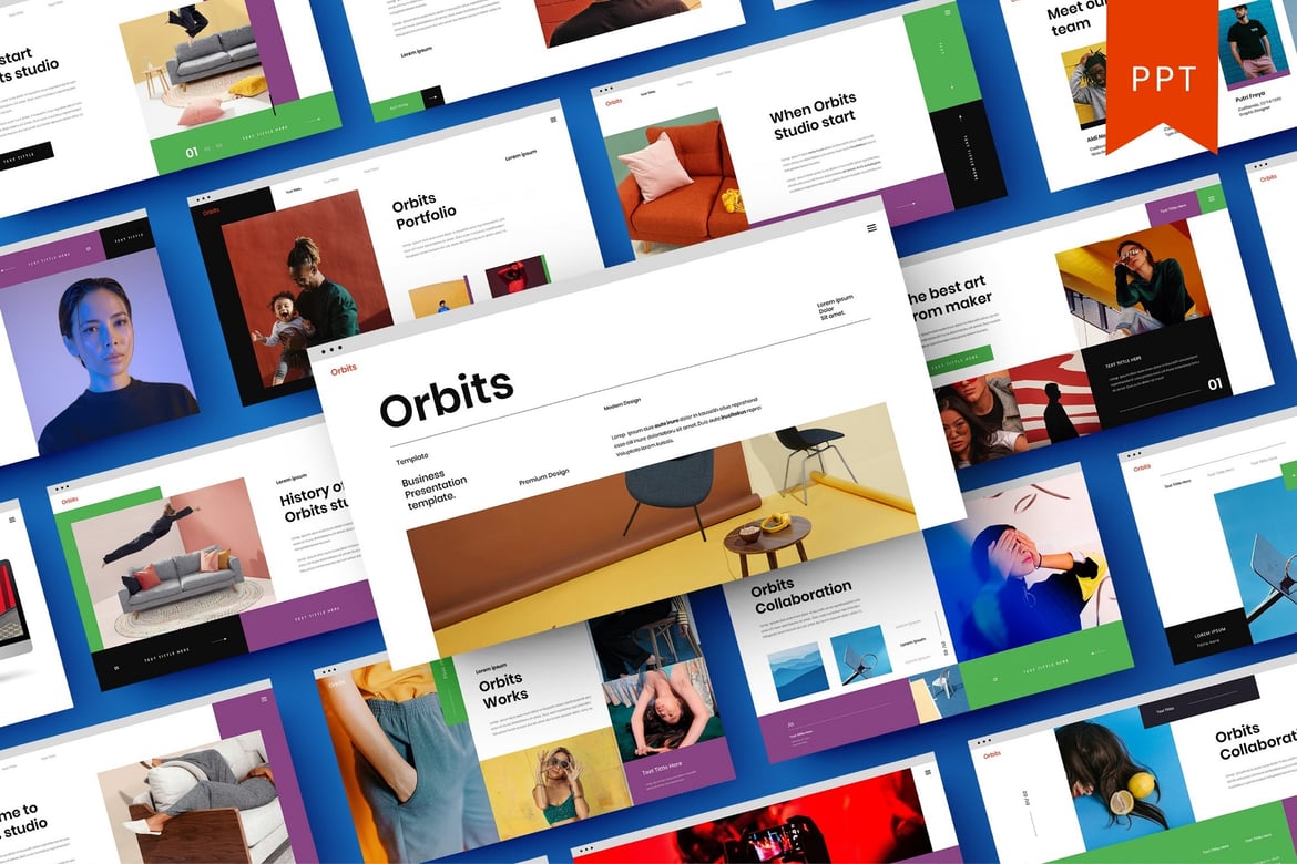 Template Presentasi Bisnis Orbits – PowerPoint yang Menarik dan Profesional