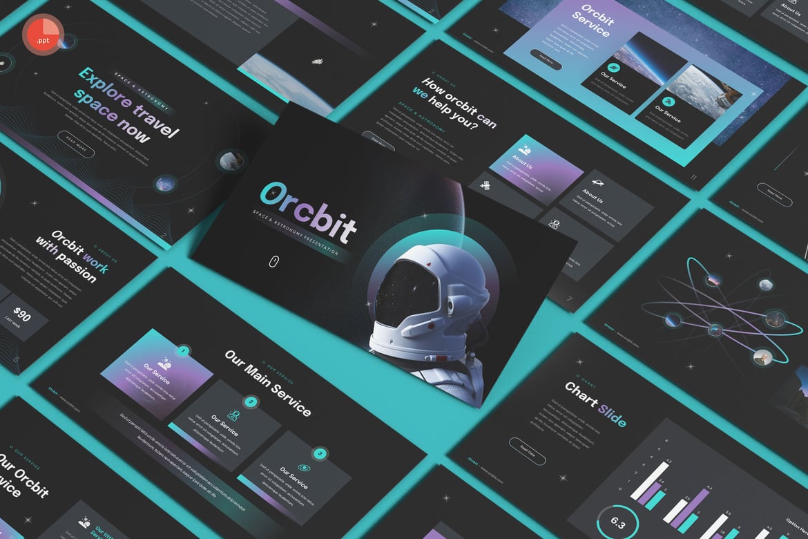 Orcbit - Template PowerPoint Luar Angkasa dan Astronomi yang Menarik