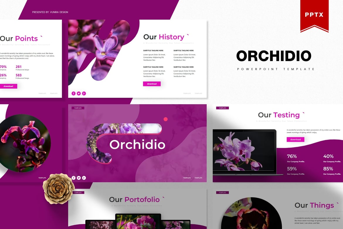 Orchidio | Template Presentasi Powerpoint Profesional