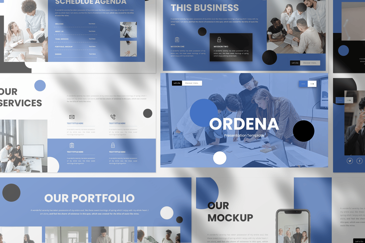 Template PowerPoint Presentasi Bisnis yang Menarik - Ordena