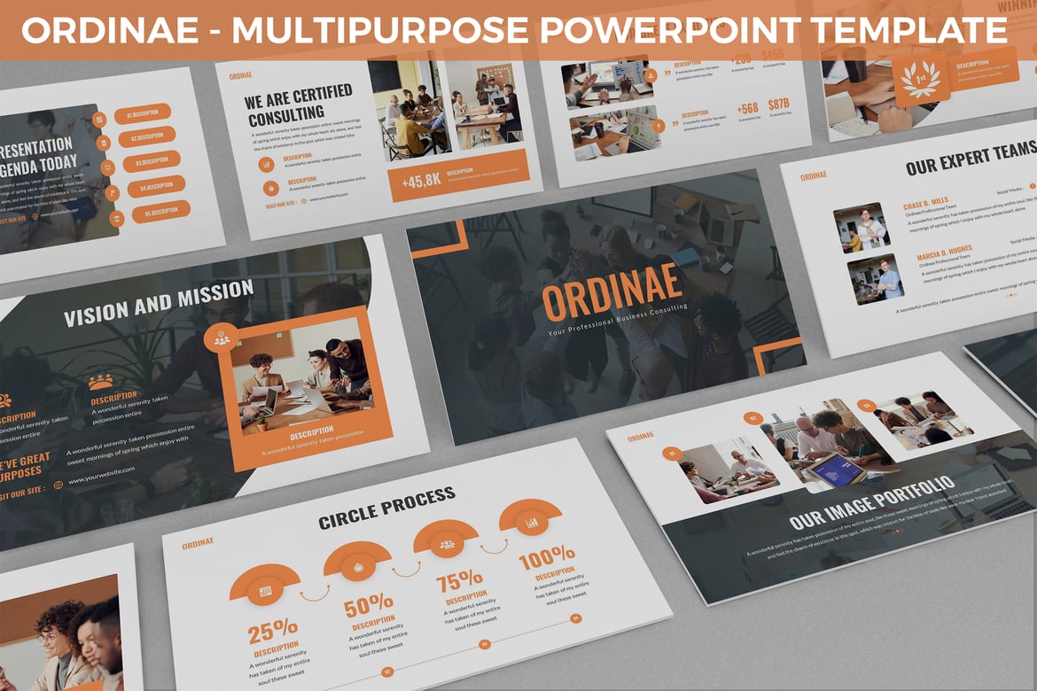 Template PowerPoint Serbaguna Ordinae - Solusi Presentasi Profesional Anda