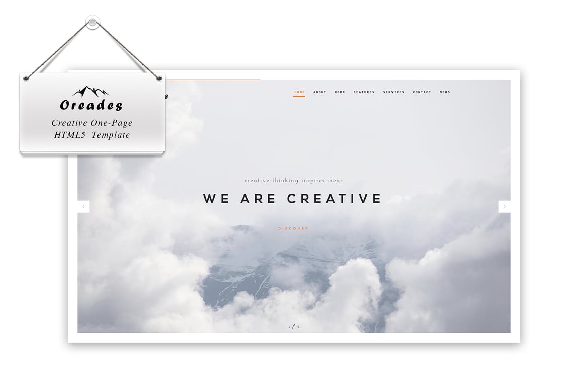 Oreades - Template Website HTML5 Satu Halaman yang Kreatif