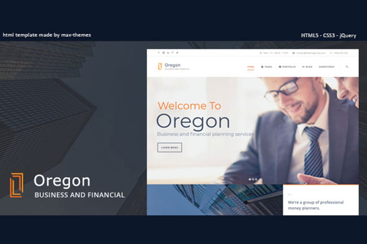 Oregon - Template Website Keuangan yang Menawan