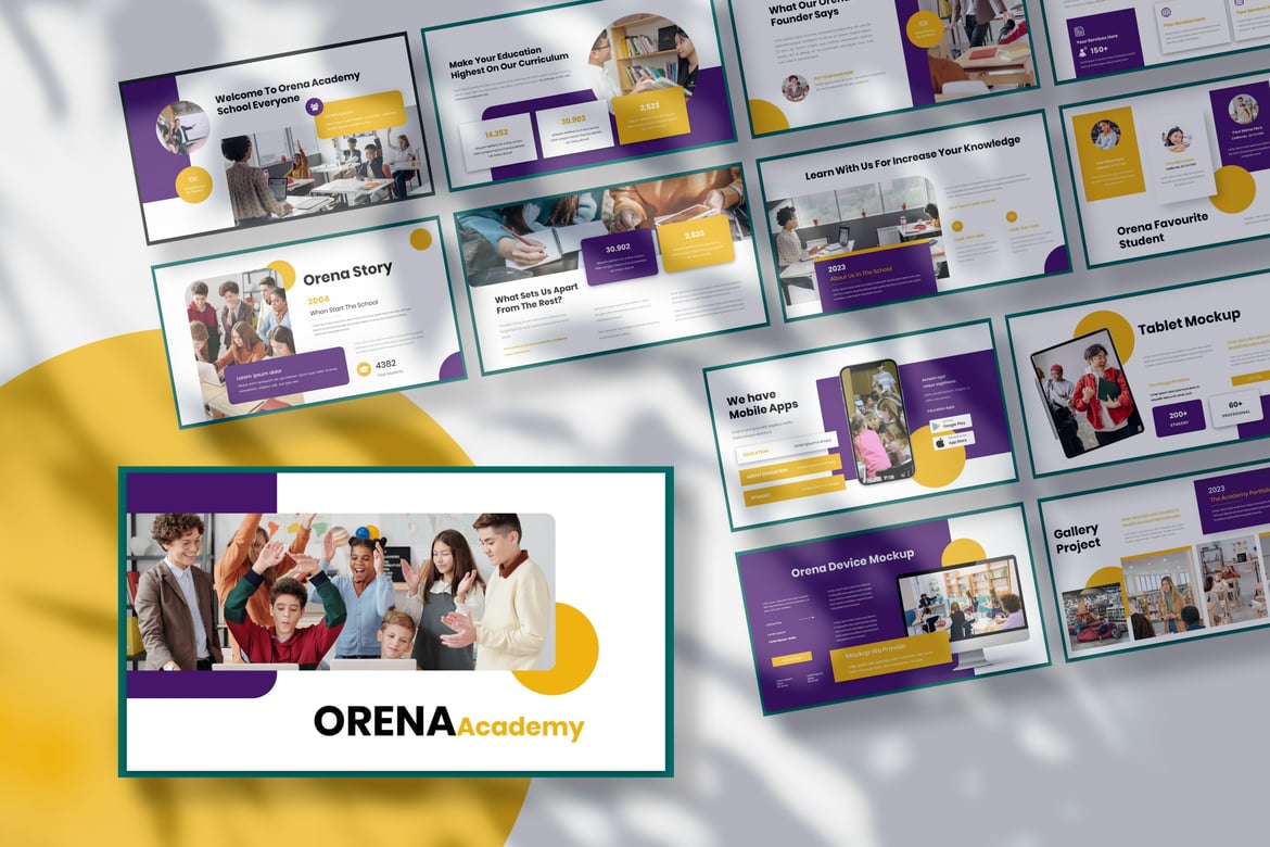 Template Presentasi PowerPoint Orena - Solusi Kreatif untuk Edukasi dan Bisnis