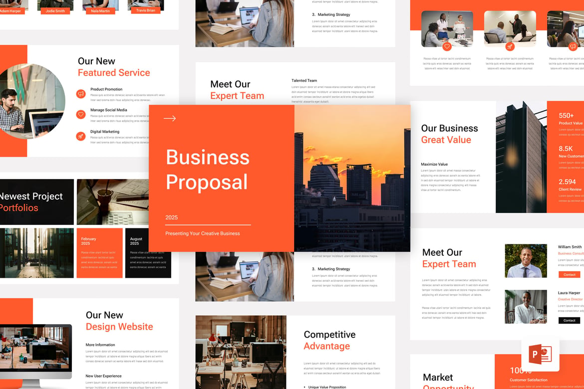 Template PowerPoint Proposal Bisnis Orenz yang Menarik
