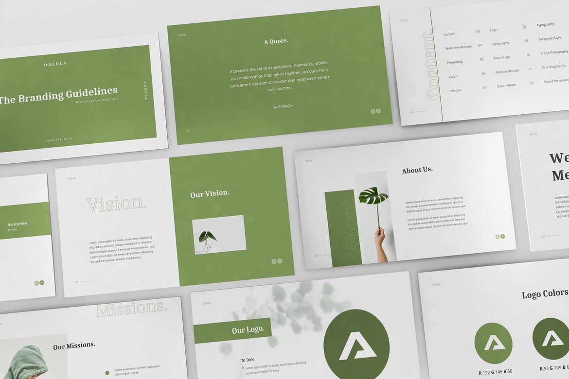 Template Presentasi Branding Oreola yang Profesional dan Modern