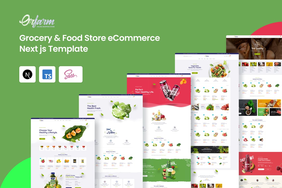 Orfarm - Template Website eCommerce untuk Toko Grosir dan Makanan