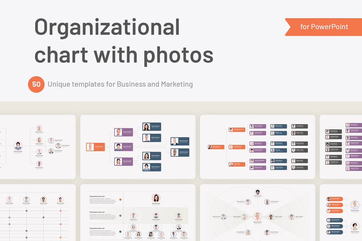Template Presentasi Struktur Organisasi untuk PowerPoint yang Menarik
