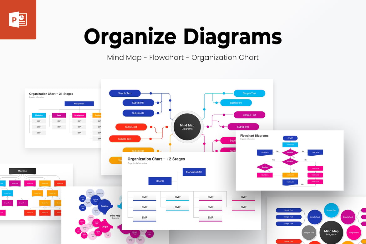 Template PowerPoint Diagram Organisasi yang Menarik dan Profesional