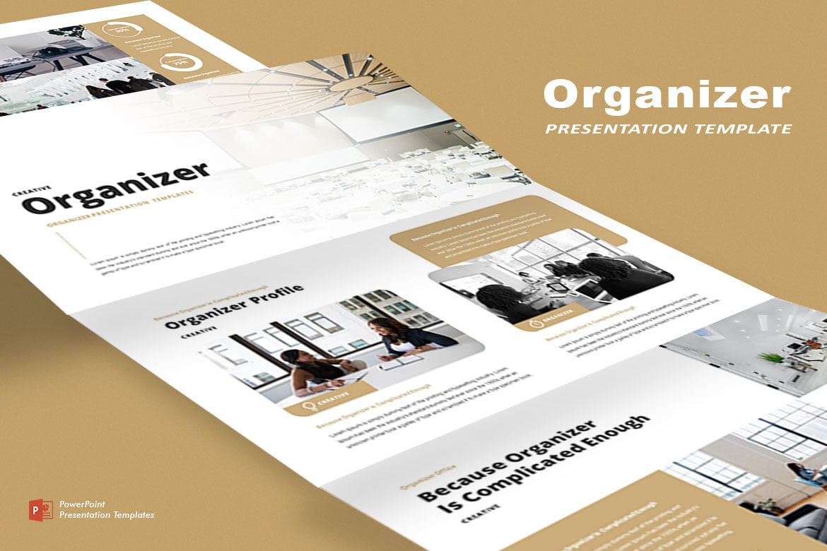 Template Presentasi Organizer - PowerPoint Kreatif dan Modern