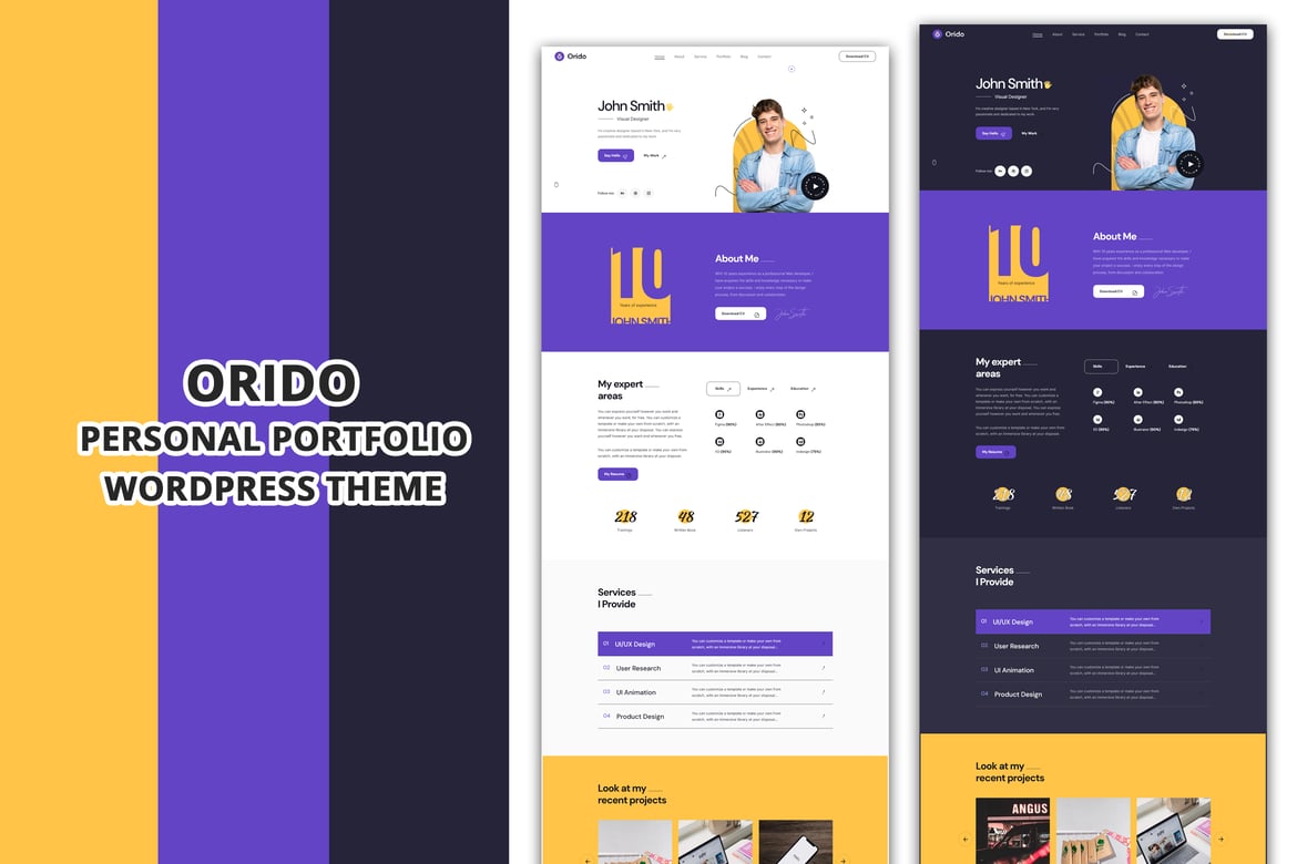 Orido - Tema WordPress Portfolio Pribadi yang Kreatif dan Responsif