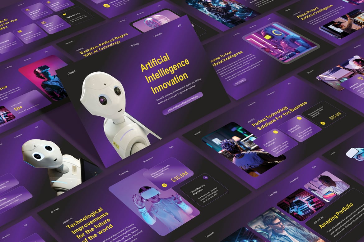 Template Powerpoint Oriexon yang Modern dan Kreatif