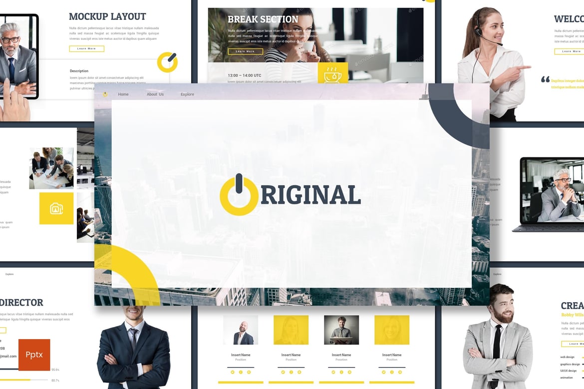 Template PowerPoint Bisnis yang Kreatif dan Minimalis