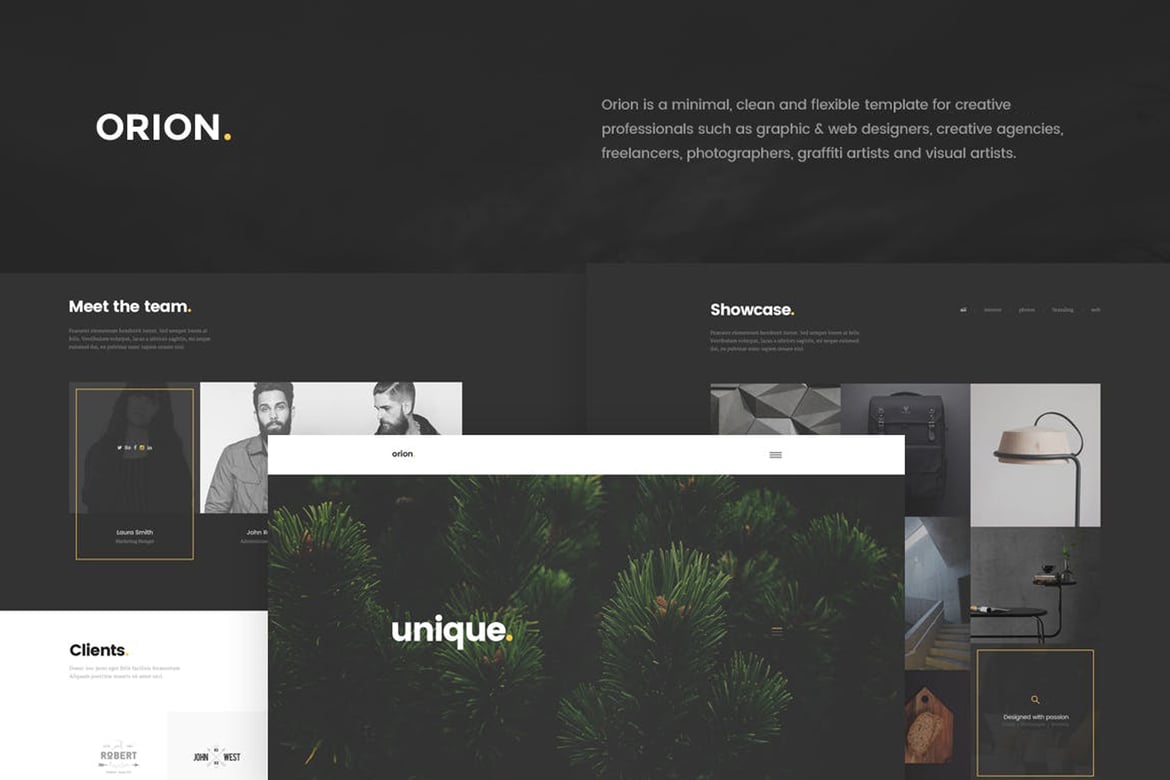 Orion - Template Website Portofolio Minimalis yang Elegan