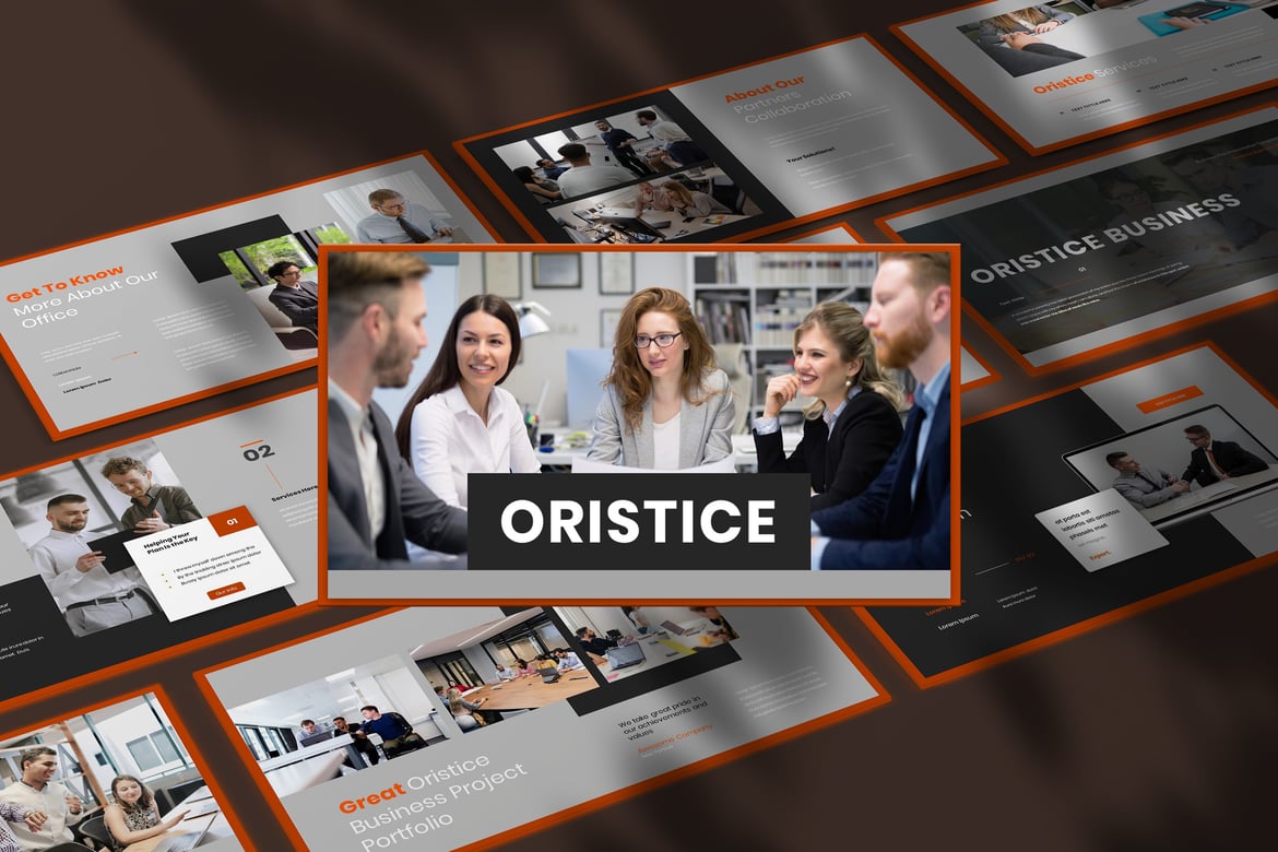 Template Presentasi PowerPoint Oristice untuk Bisnis yang Profesional