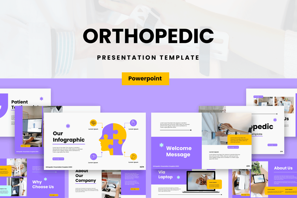 Template Powerpoint Ortopedi yang Modern dan Profesional