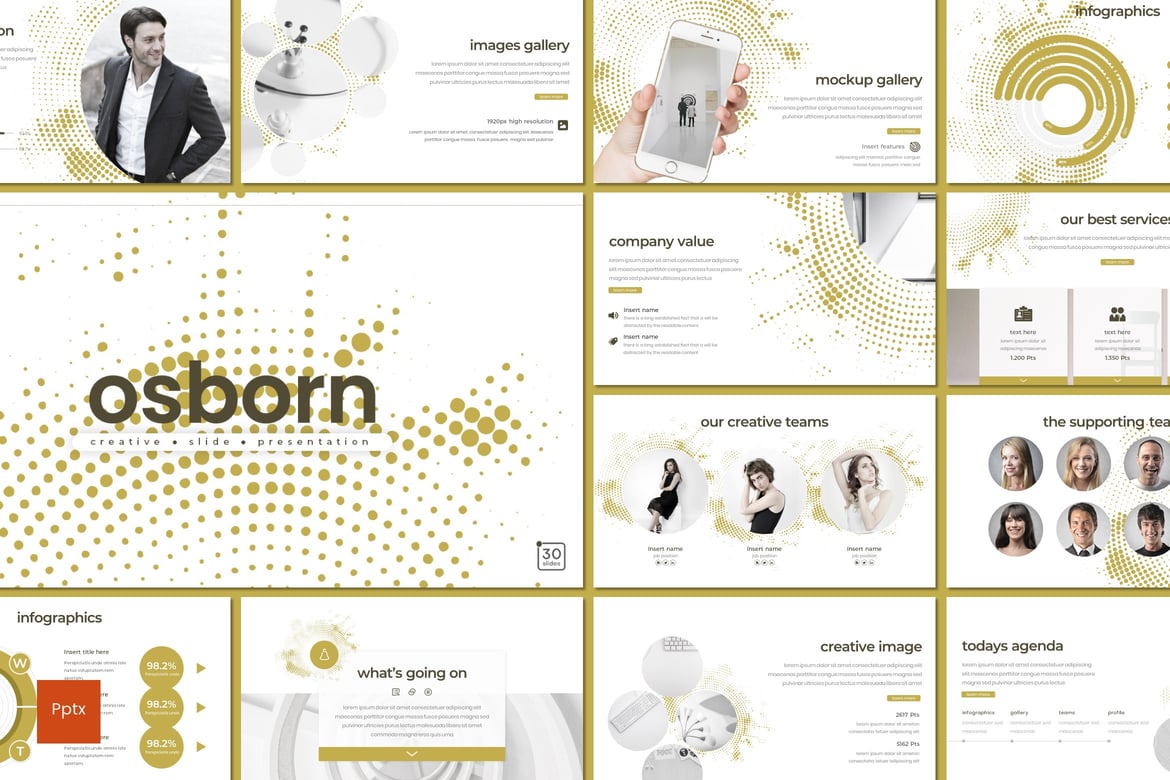 Template Presentasi PowerPoint Osborn - Minimalis dan Kreatif