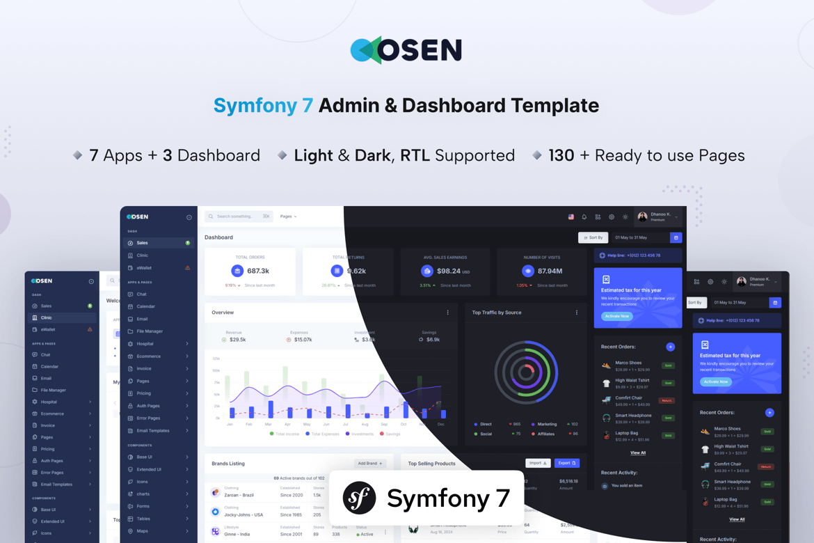 Osen - Template Admin & Dashboard Symfony yang Kuat dan Responsif
