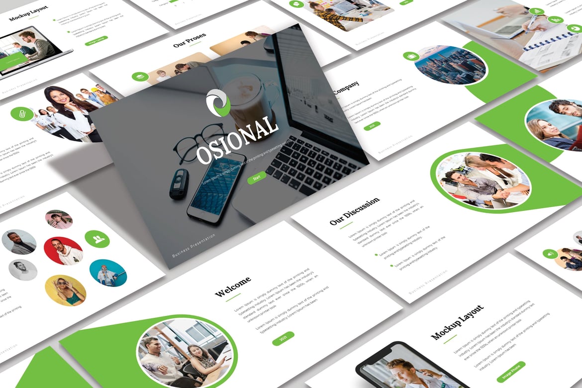Template Presentasi PowerPoint OSIONAL - Desain Minimalis yang Modern