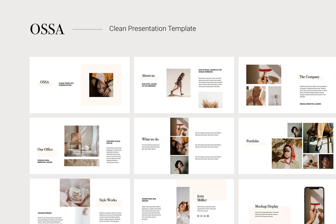 OSSA - Template Presentasi Powerpoint yang Stylish dan Minimalis