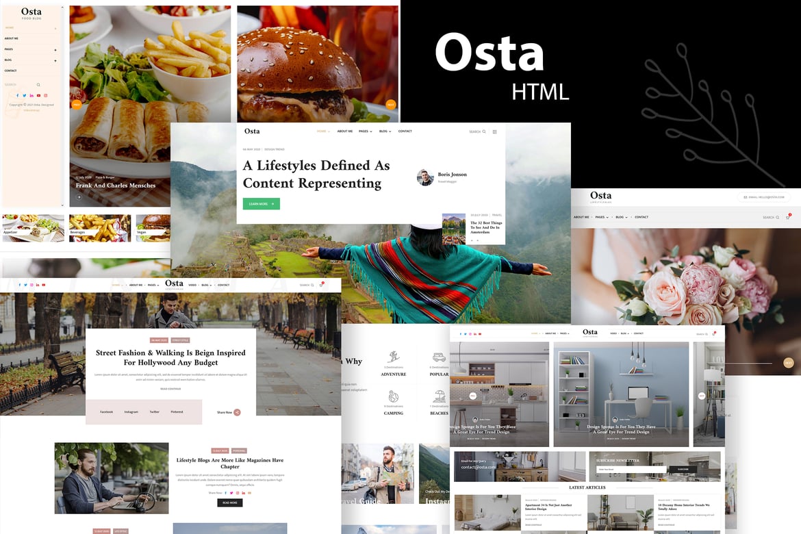 Osta - Template Website Blog Serbaguna untuk Gaya Hidup, Fashion, Interior, Perjalanan & Kuliner