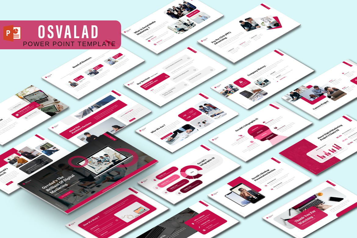 Osvald - Template PowerPoint Pemasaran Digital yang Menarik