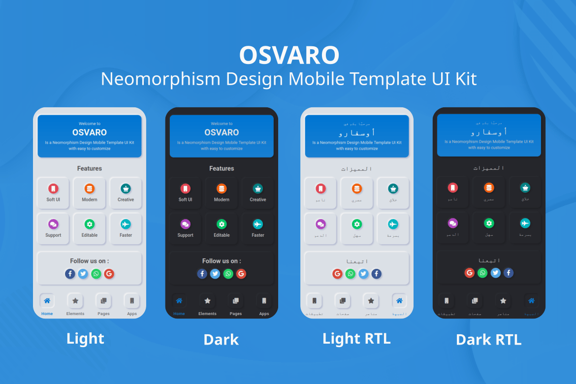 Osvaro - Template Web Mobile Desain Neomorphism yang Modern dan Kreatif