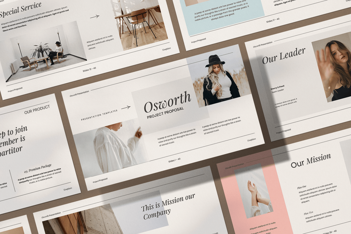 Osworth - Template Presentasi Powerpoint Modern dan Minimalis