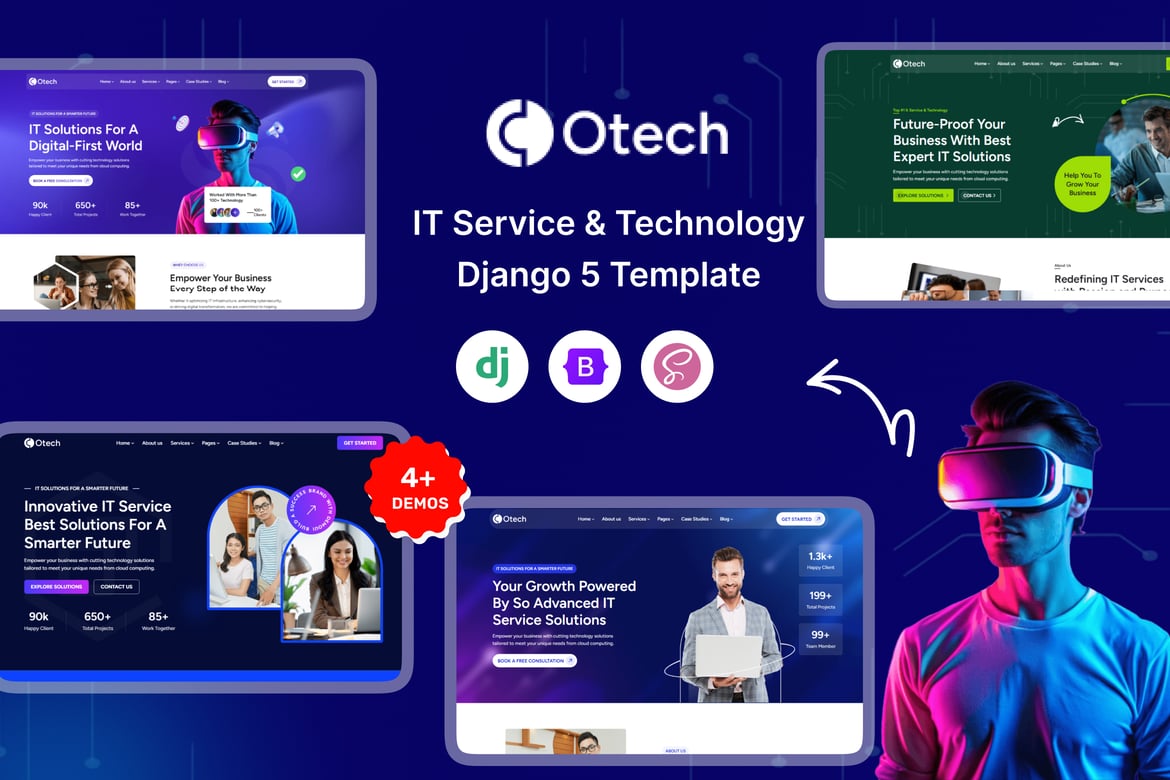 oTech - Template Website Django untuk Solusi IT dan Startup Teknologi