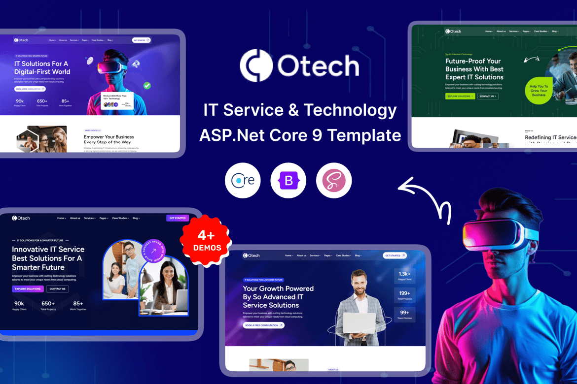 oTech - Template Website Solusi IT Modern untuk Startup