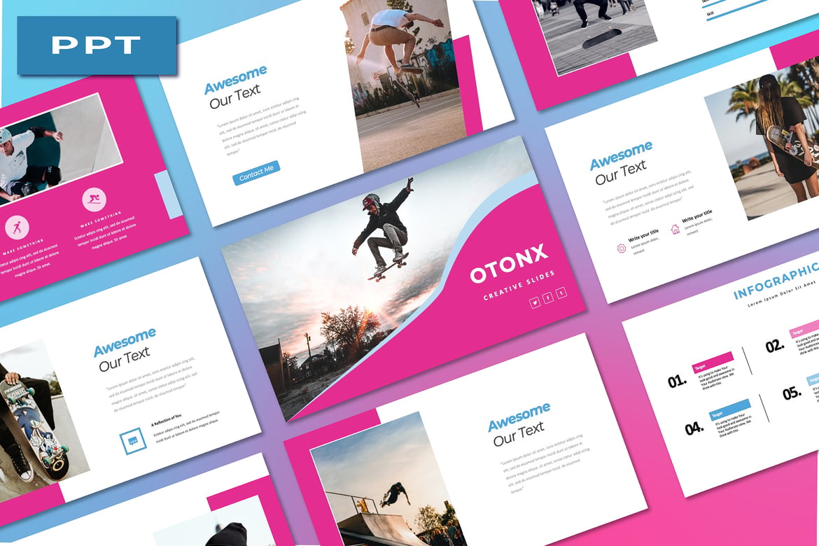 Template PowerPoint Kreatif Otonx yang Menawan