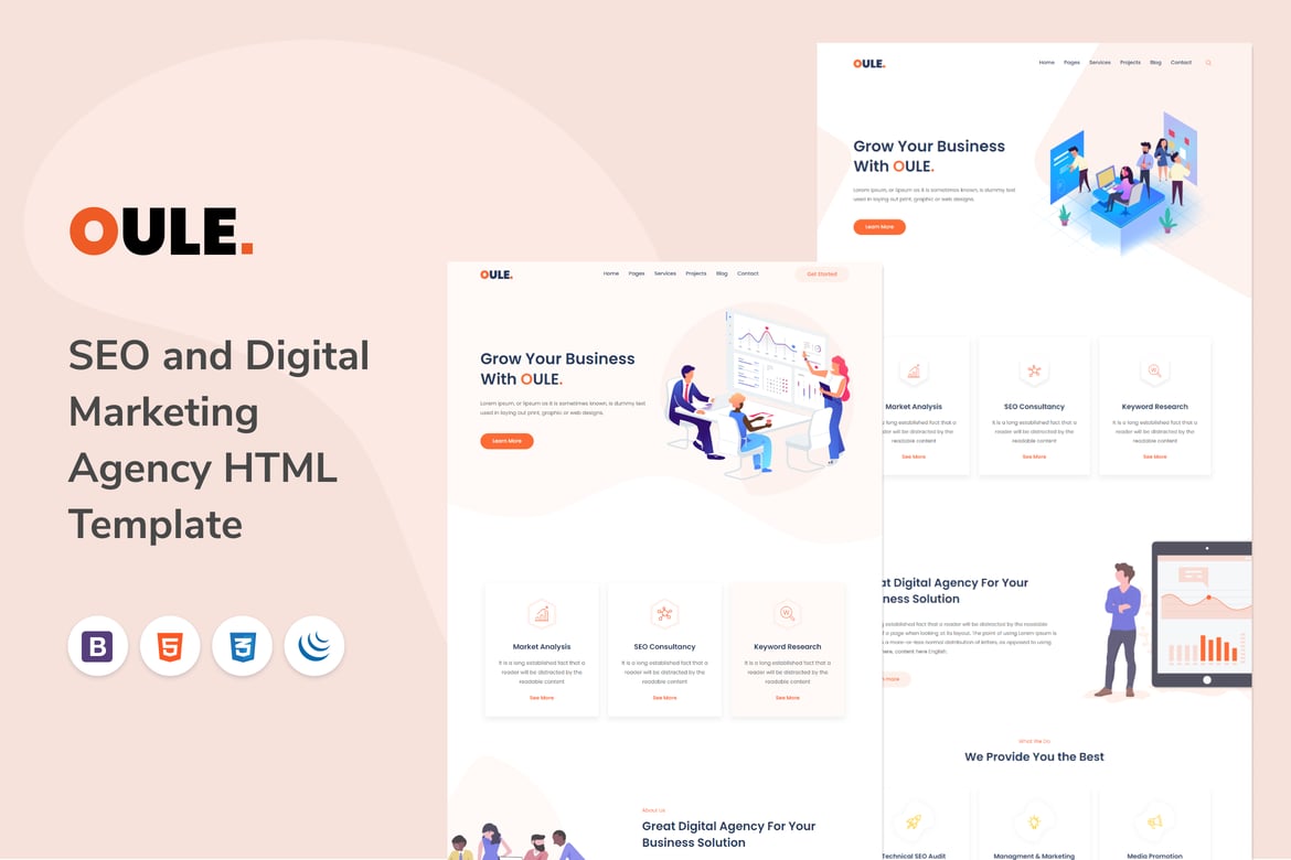 Oule - Template Website untuk Agensi SEO dan Pemasaran Digital