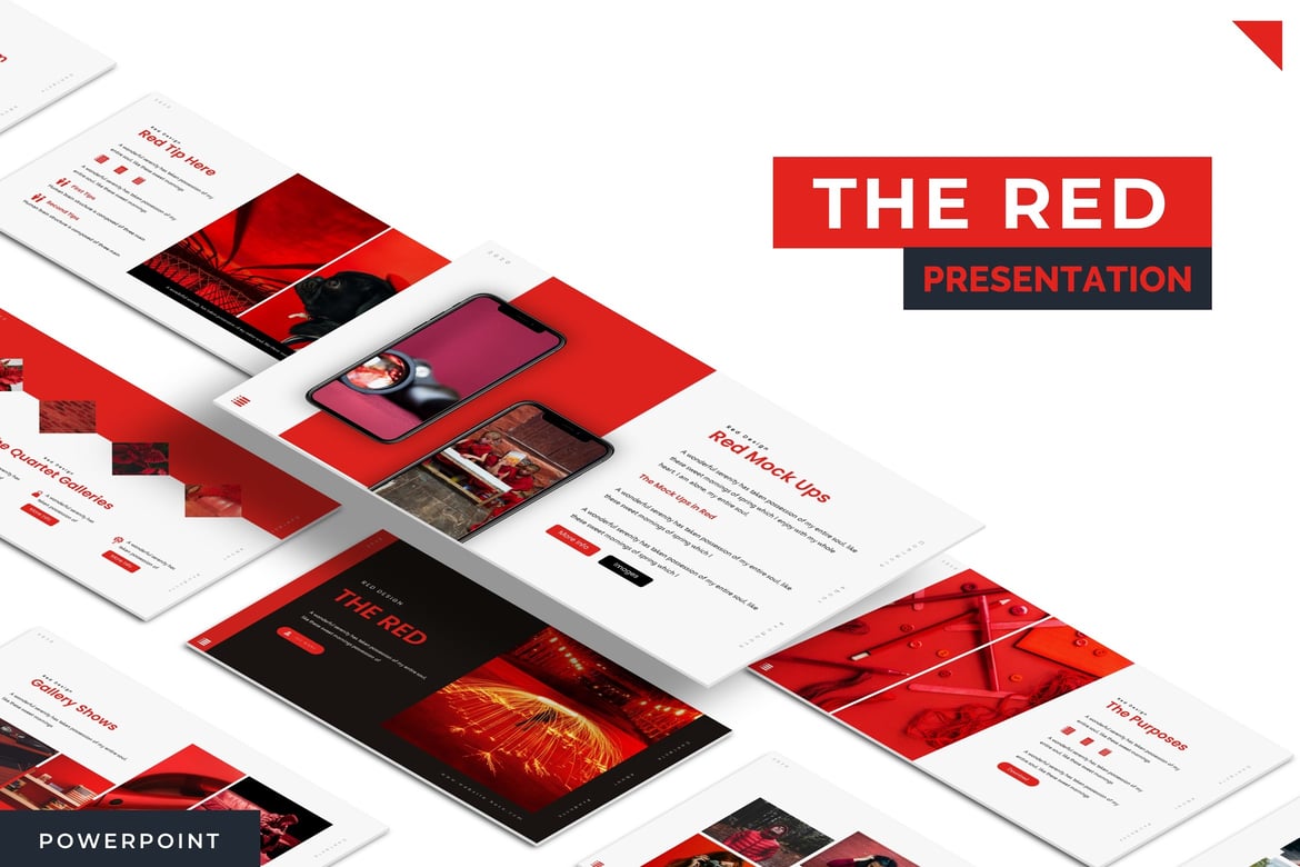 Template PowerPoint Merah - Solusi Presentasi Profesional Anda