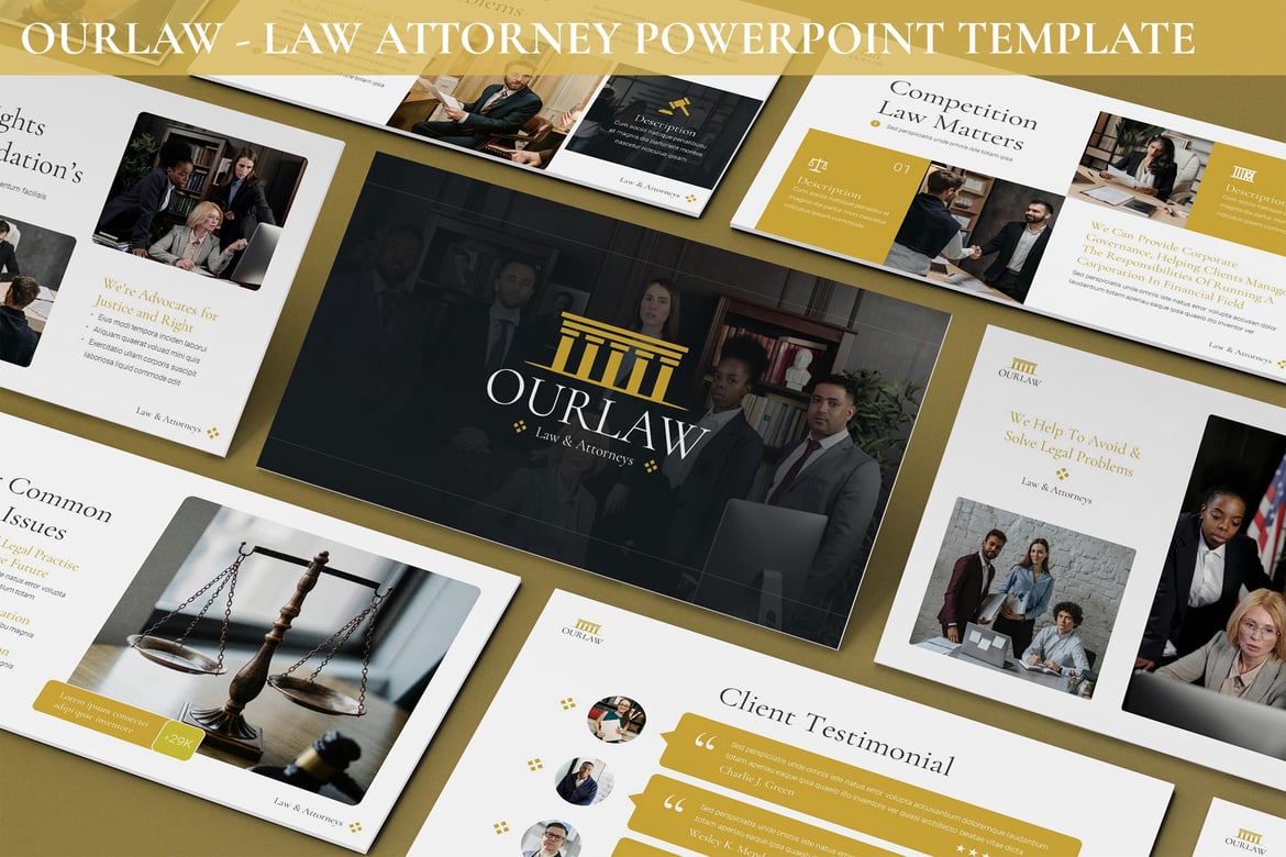 Template Presentasi Hukum Ourlaw - Solusi Profesional untuk Pengacara