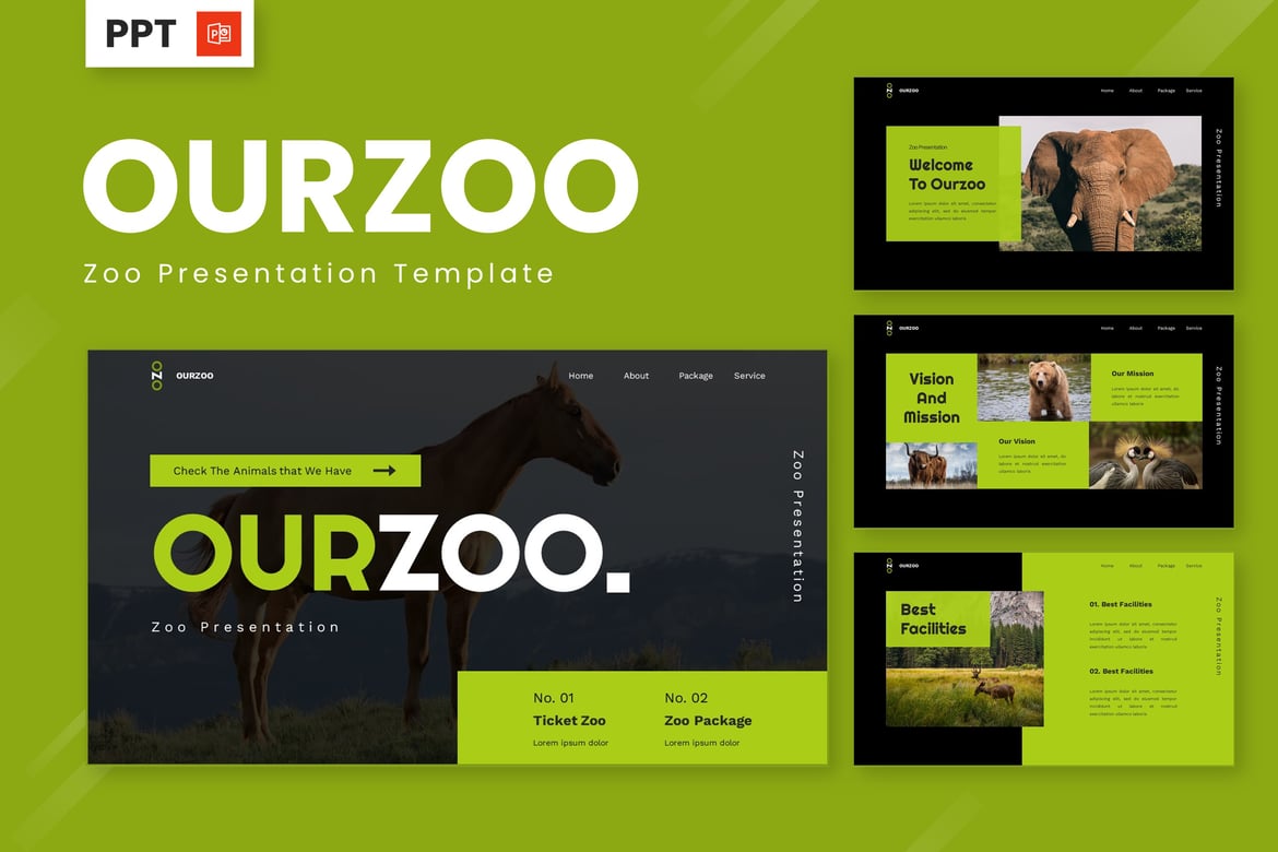 Template Presentasi PowerPoint Zoo yang Menarik dan Profesional