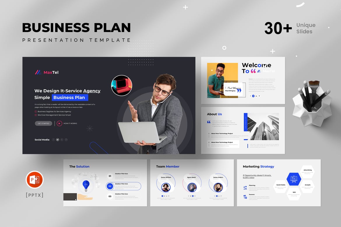 Template Presentasi Rencana Bisnis OutFit yang Menarik dan Profesional