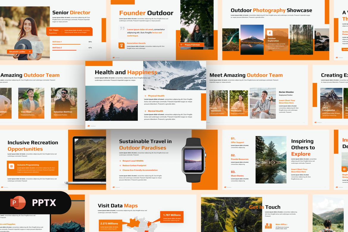 Template Presentasi PowerPoint Outdoor yang Modern dan Menarik