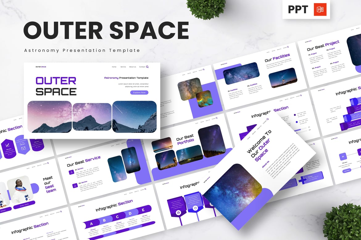 Template Powerpoint Astronomi: Jelajahi Keindahan Luar Angkasa