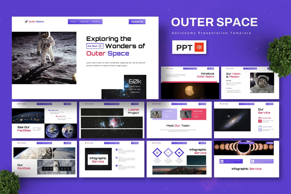 Template Presentasi Astronomi - Outer Space yang Menakjubkan