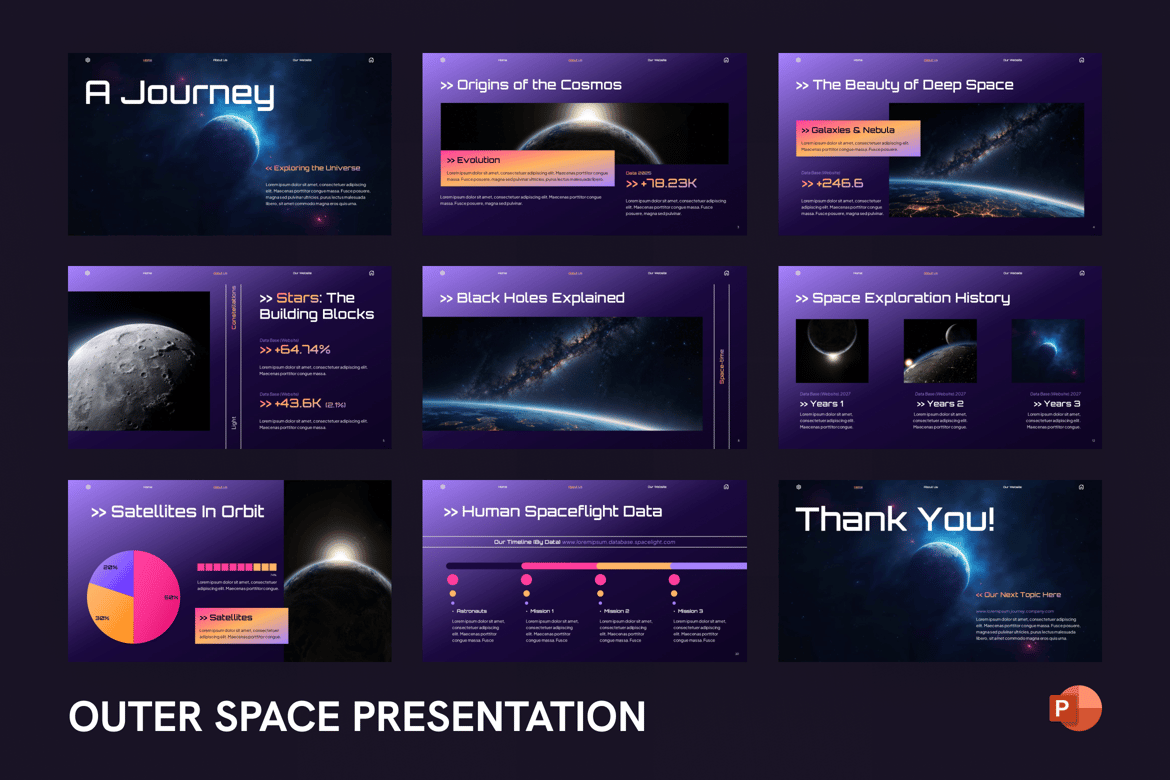 Template PowerPoint Luar Angkasa yang Menakjubkan